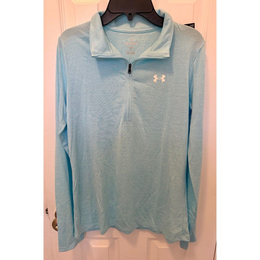 Under Armour Women's Tech Twist Quarter Zip Baby Blue XS NWT